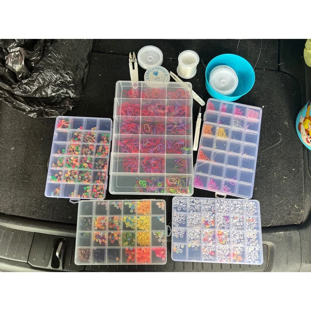 Jewelry Making Kit Kids OS Multicolor Clay Beads Alphabet Loom Bands